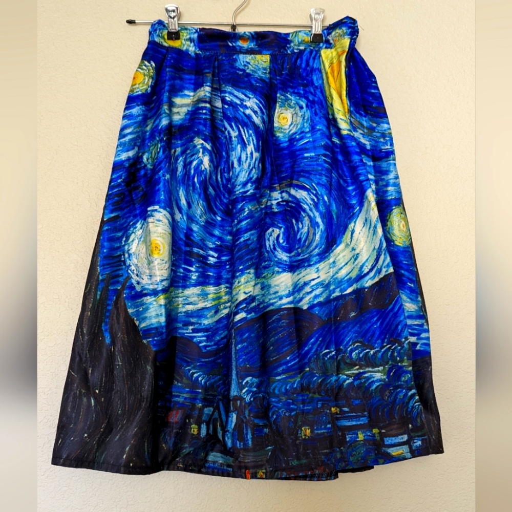 Starry night midi skirt